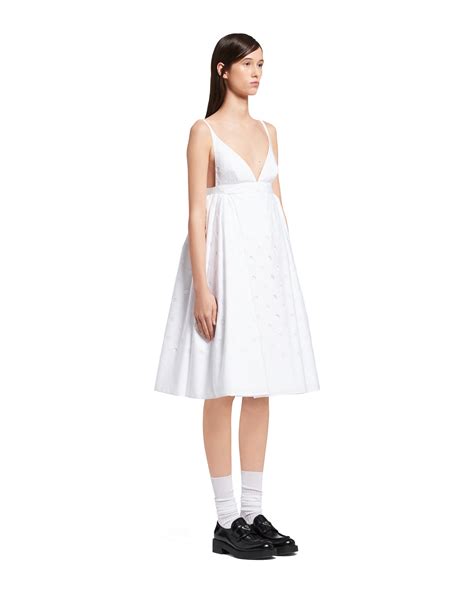 white prada strapless dress|prada ribbed cotton dress.